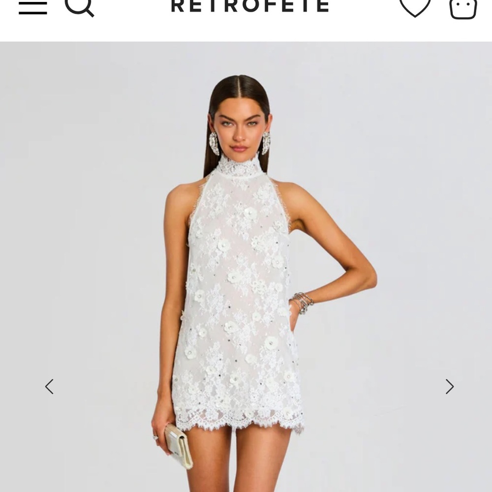 Retrofete BANKS LACE EMBELLISHED DRESS size XS